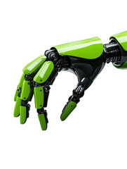 Robotic Hand with Green Accents Showcasing Advanced Technology and Design