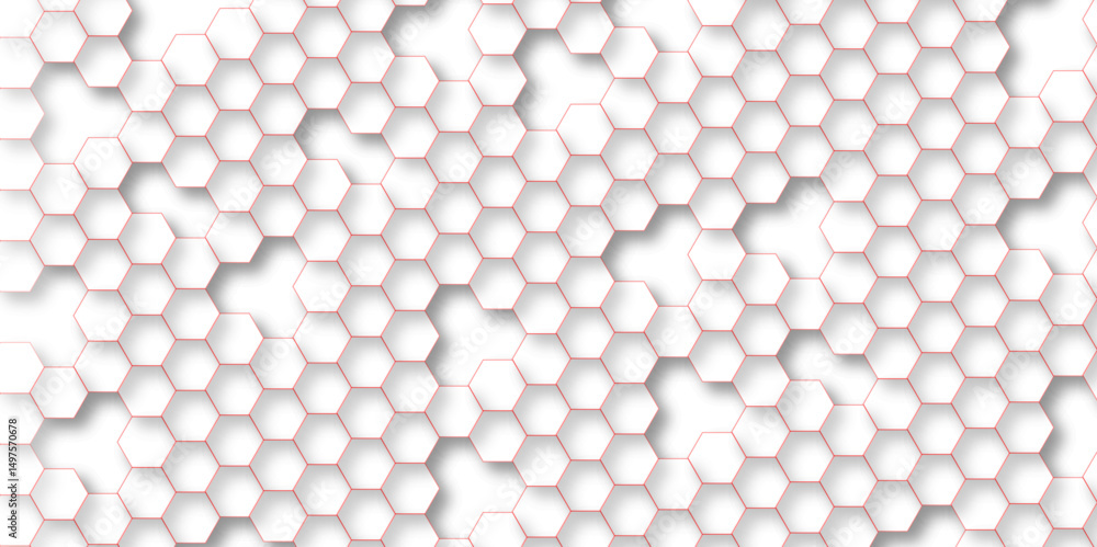 Poster abstract geometric red texture background red hexagon 3d background texture. 3d rendering illustrati