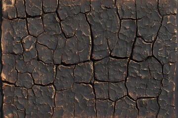 Dark Cracked Texture Background  Dry Earth Desert Design