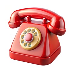 Red Vintage Rotary Telephone