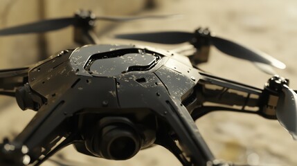 Obraz premium Drone Closeup Futuristic Aerial Vehicle Technology