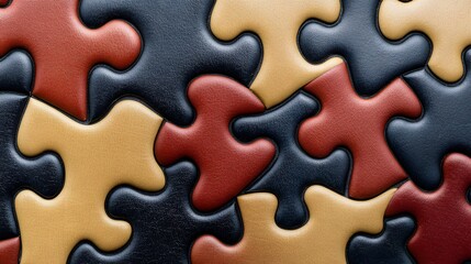 Fototapeta premium 9. Macro photo of interlocking jigsaw puzzle pieces