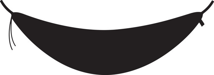 Simple Black Silhouette of a Hammock for Relaxation
