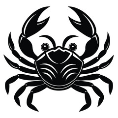 Stylized Black and White Crab Illustration