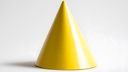 Fototapeta premium Bright Yellow Cone Shape Minimalist Geometric Background