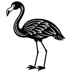 Obraz premium Elegant Black and White Flamingo Illustration