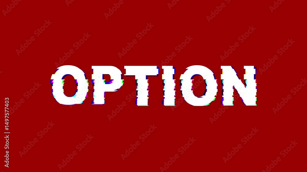 Poster option looped text animation with glitch effect, and shining light effect to isolate on black backgr