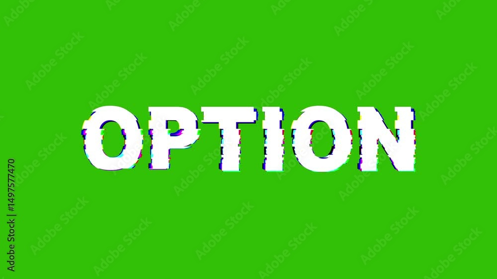 Poster option looped text animation with glitch effect, and shining light effect to isolate on black backgr