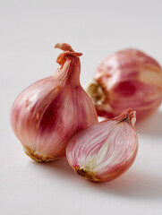 Fresh Shallots on White Background – AI Generated Image