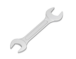 A metallic wrench, a tool for tightening or loosening nuts and bolts