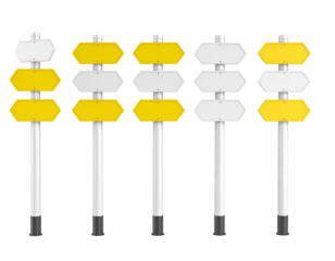 Road signs on posts