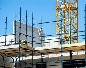 construction site with crane