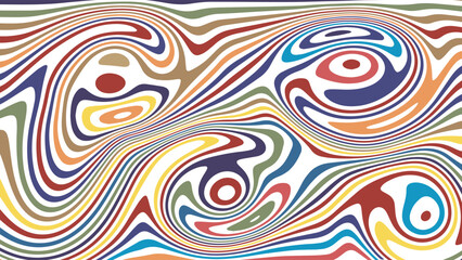 ABSTRACT ILLUSTRATION MARBLED TEXTURE LIQUIFY PSYCHEDELIC COLORFUL DESIGN. OPTICAL ILLUSION BACKGROUND VECTOR DESIGN