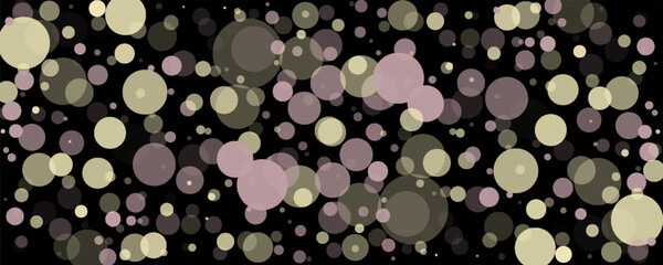 Multicolored translucent circles on a dark background.