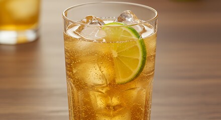 Cocktail with Lime and Ice