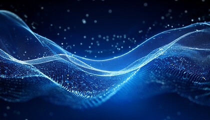 abstract blue wave particle background