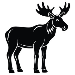Majestic Moose Black and White Illustration of a North American Moose