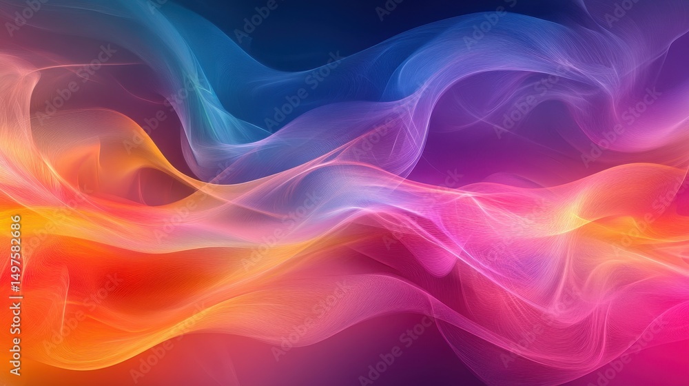 Aufkleber abstract colorful waves flow softly together in a vibrant and smooth gradient. use this beautiful ba