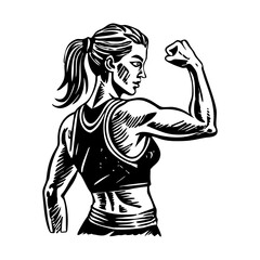 A sketchy style illustration of female athlete