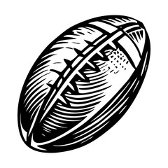 A vintage style illustration of rugby ball