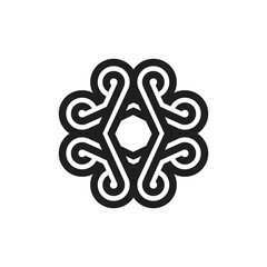 The logo is batik which consists of straight lines, curved lines and circles