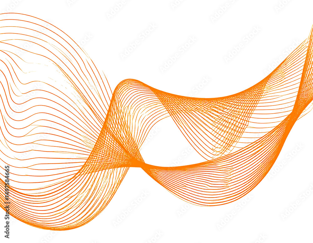 Poster abstract orange form with intricate lines
