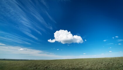 beautiful single white clouds on blue sky