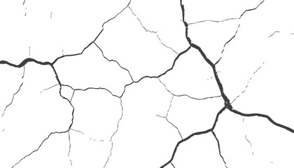 Fissured surface with weathered cracks and gritty detail. Grunge vector texture showcasing broken ground style. Ideal for vintage and rough surface designs.