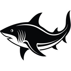 Powerful Shark Silhouette Vector Illustration of a Majestic Predator