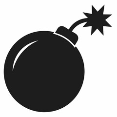 bomb with burning fuse