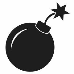 bomb with burning fuse