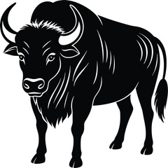 Majestic Silhouette of a Wild Bison Powerful Symbol of Nature