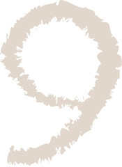 Brushstroke Number Nine Irregular in Pale Taupe