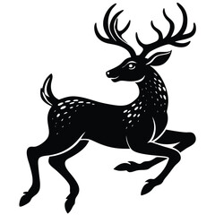 Majestic Stag Elegant Black and White Illustration