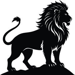 Majestic Lion Silhouette Powerful Symbol of Strength and Royalty