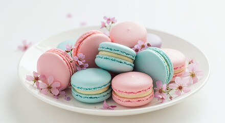 Fototapeta premium Macaron dessert with flower