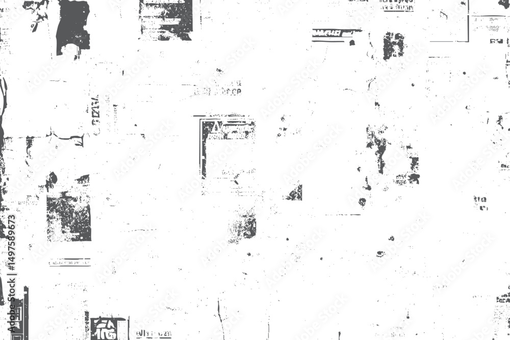 Poster distressed texture overlay in rough style. black line sketches overlaid with grain. dust noise effec