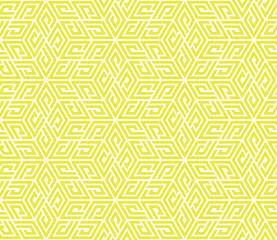 Abstract geometric pattern. A seamless vector background. White and yellow ornament. Graphic modern pattern. Simple lattice graphic design