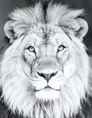 Fototapeta premium beautiful detailed close up image of a lion looking at camera