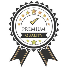 Premium Quality Badge Design Luxury Gold Label Vector Template
