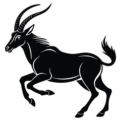 Majestic Sable Antelope A Striking Black and White Illustration