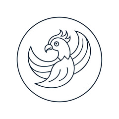 Naklejka premium vector illustration of a fish in a circle