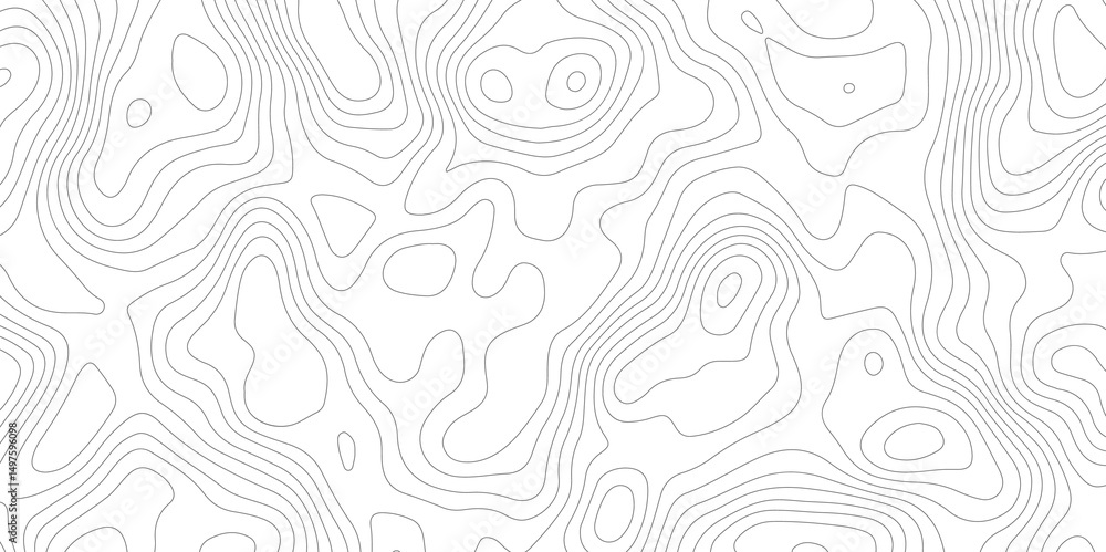 Poster white background with abstract topographic grey contour lines creating a seamless pattern design a p
