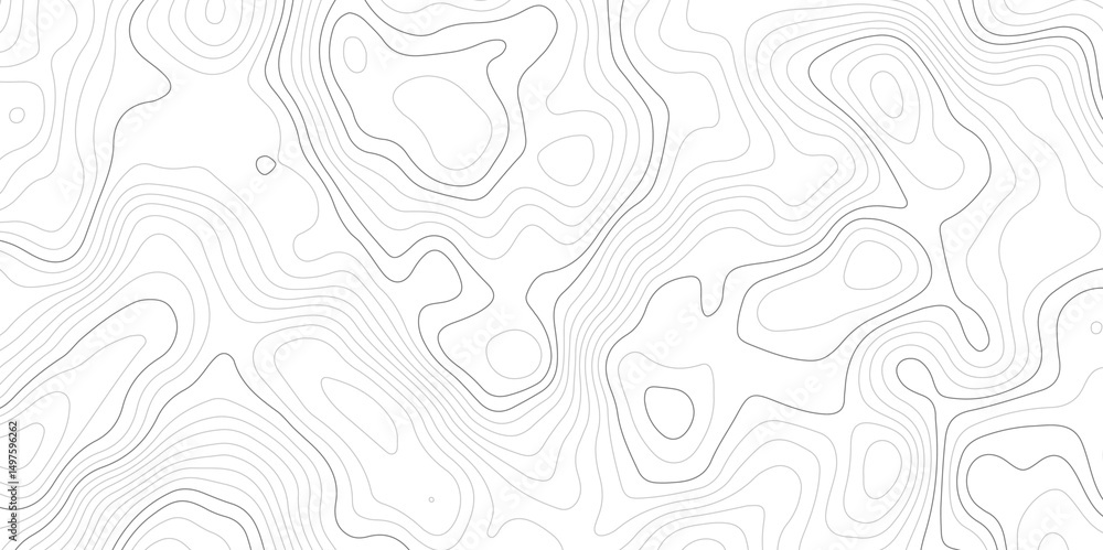 Poster white background with abstract topographic grey contour lines creating a seamless pattern design a p