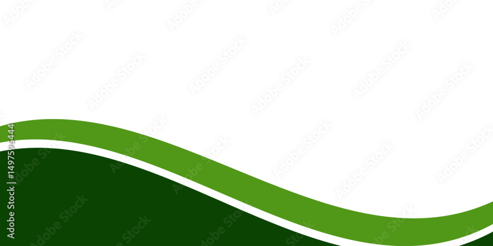 Poster abstract green wave background, vector green line background curve element with white space for text