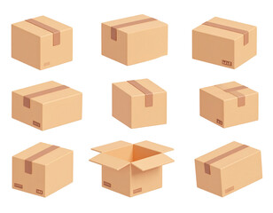 Fototapeta premium Cardboard boxes in various orientations