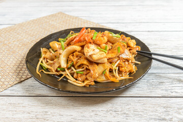 Delicious Stir-Fried Noodles With Fresh Seafood