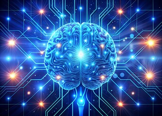 Obraz premium abstract technology background with brain