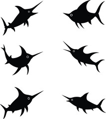 sword fish vector art and illustration