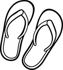 Minimalist Flip Flop Sandals Line Art Patriotic Colors for Independence Day